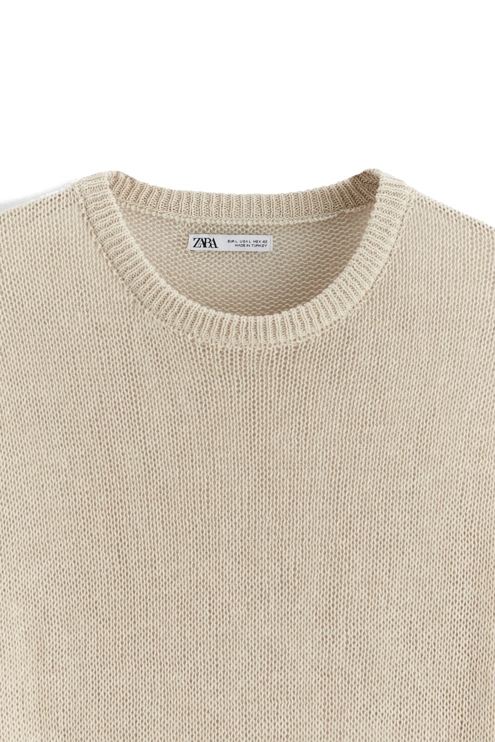 ZARA  |Crew Neck Pullovers Street Style Bi-color Long Sleeves Plain